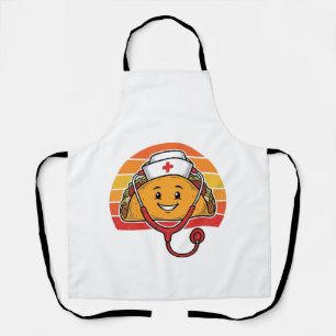 Delantal Diseño de grabado retro vintage de Nurse Taco_1