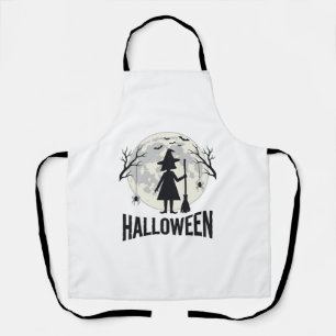 Delantal Diseño de grabado vintage de bruja de Halloween Lu