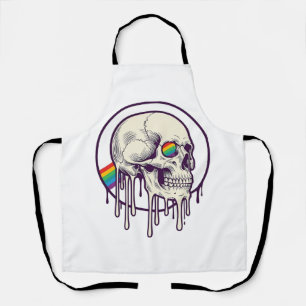 Delantal Diseño de grabado vintage de calavera goteando arc