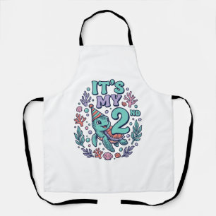 Delantal Diseño de grabado vintage de tortuga marina para s