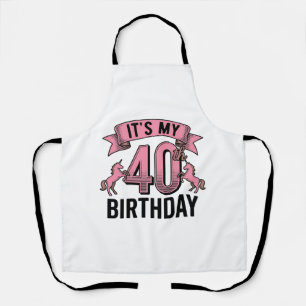 Delantal Diseño de grabado vintage de unicornio para cumple