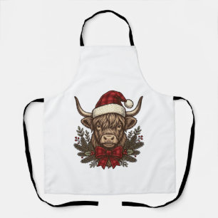 Delantal Diseño de grabado vintage de vaca de las Highlands
