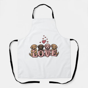 Delantal Diseño de grabado vintage del Día de San Valentín