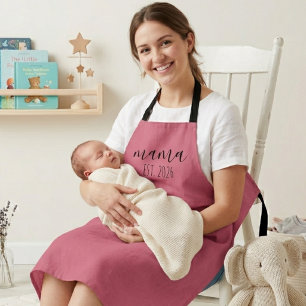 Delantal Diseño de guión del año de Minimalist Mama Est