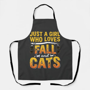Delantal Diseño de Halloween de chicas gatos de otoño_1