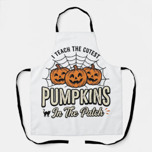 Delantal Diseño de Halloween de Profesor de Calabaza Adorab