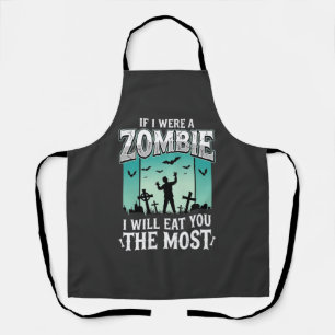 Delantal Diseño de Halloween Te Voy a Comer Zombie_1