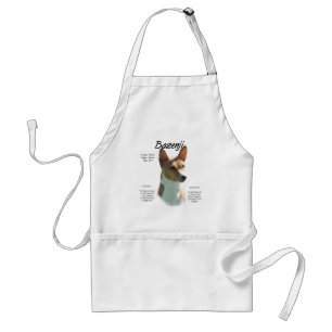 Delantal Diseño de historia de castaño Basenji, todo sobre 