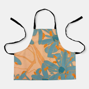 Delantal Diseño de hoja contemporáneo en melocotón