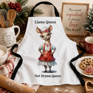 Delantal Diseño de Horneado de la Reina Llama para Abuela,