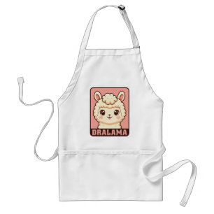 Delantal Diseño de ilustración de llama adorable