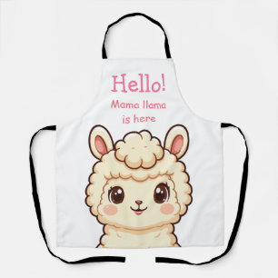 Delantal Diseño de ilustración de llama linda