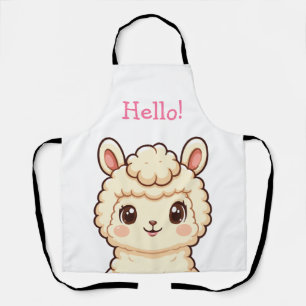 Delantal Diseño de ilustración de llama linda