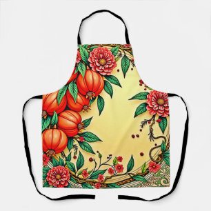 Delantal Diseño de Ilustracion floral de otoño