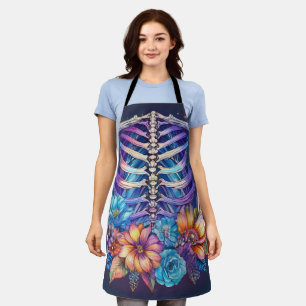 Delantal Diseño de jaulas y flores