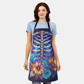 Delantal Diseño de jaulas y flores