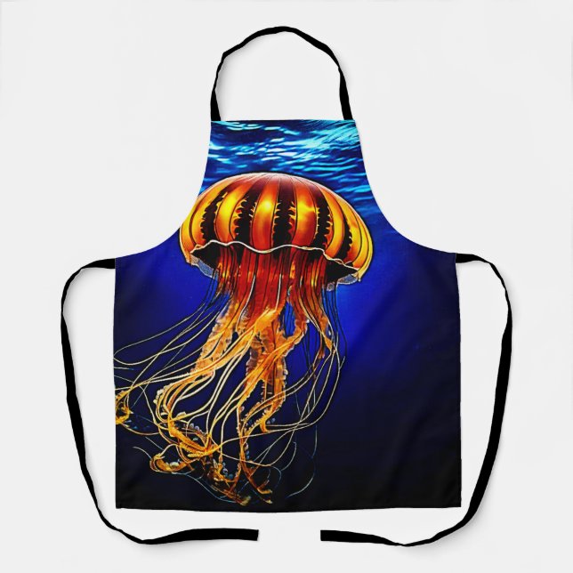 Delantal Diseño de Jelly de Brillo Oceánico (Anverso)