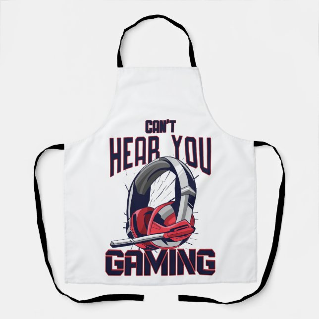 Delantal Diseño de juegos con auriculares (Anverso)