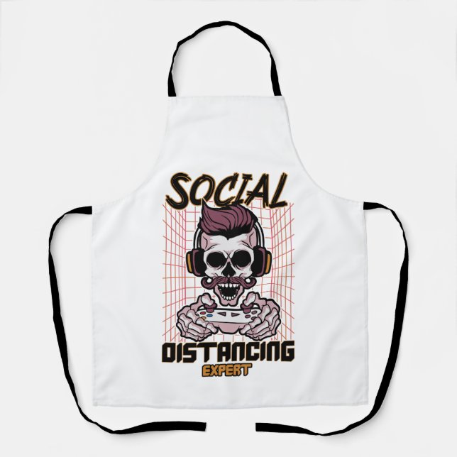 Delantal Diseño de juegos experto en distanciamiento social (Anverso)