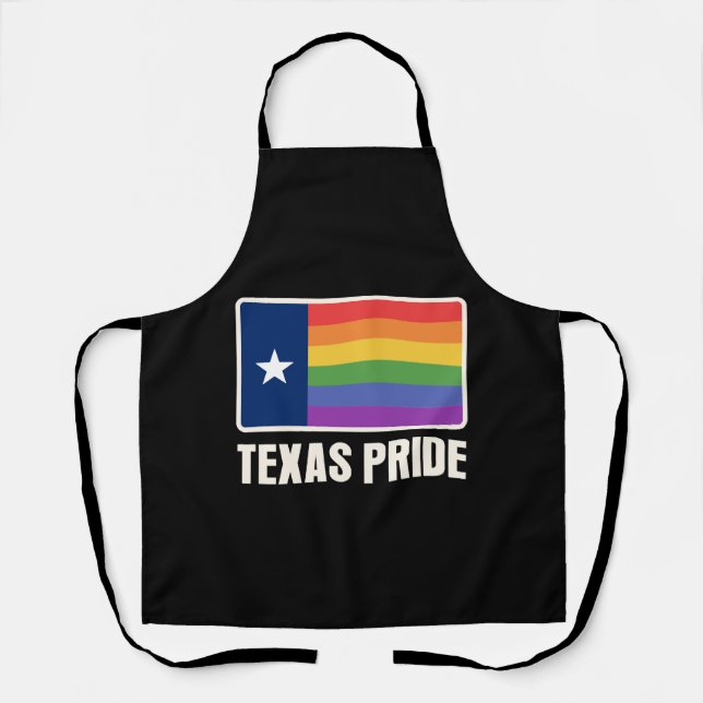 Delantal Diseño de la bandera arcoiris en Texas para orgull (Anverso)