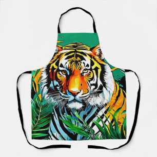 Delantal Diseño de la gálibo del tigre de la jungla tropica