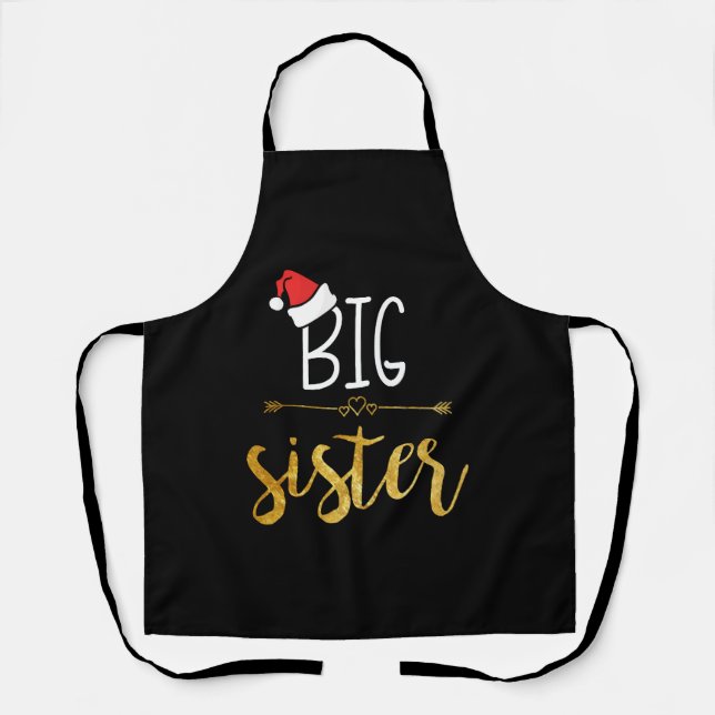 Delantal Diseño de la Invitación Big Sister Baby navidades (Anverso)