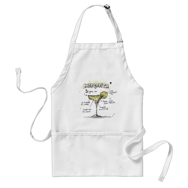 Delantal Diseño de la receta de bebida de Margarita (Frente)