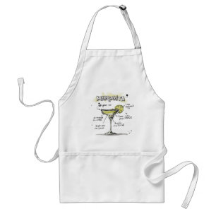 Delantal Diseño de la receta de la bebida de Margarita