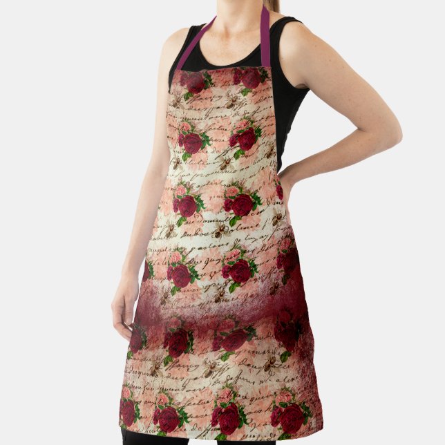 Delantal Diseño de la serie Bee de Borgoña Tres (in situ)
