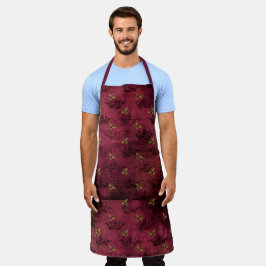Delantal Diseño de la serie Burgundy Bee Cuatro