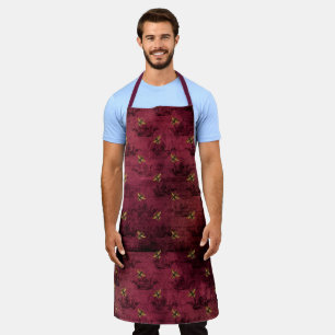 Delantal Diseño de la serie Burgundy Bee Cuatro