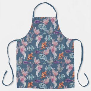 Delantal Diseño de la serie de composición de acuarela subm