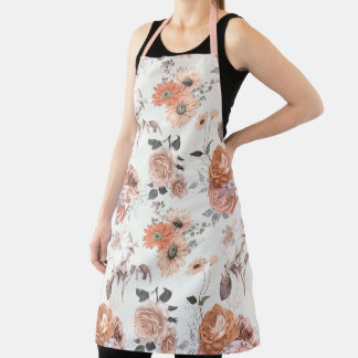 Delantal Diseño de la serie floral melocotón 10 