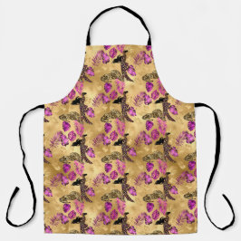 Delantal Diseño de la serie Leopardo morado y dorado 7