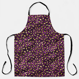 Delantal Diseño de la serie Leopardo púrpura y dorado 1