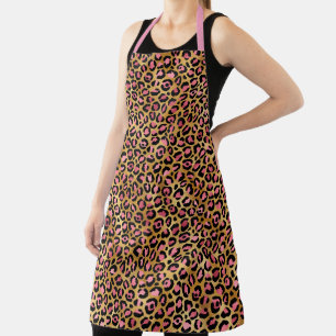 Delantal Diseño de la serie Leopardo Rosa y Dorado 13