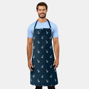Delantal Diseño de la serie náutica rojo y marino 15