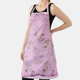 Delantal Diseño de la serie púrpura floral desgastada 10