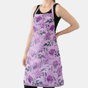 Delantal Diseño de la serie púrpura floral desgastada 2