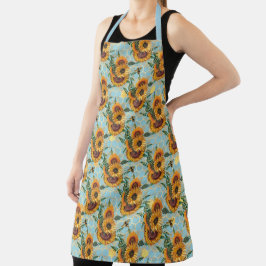 Delantal Diseño de la serie Sunflower y Bee Catorce
