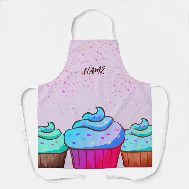 Delantal Diseño de la tarta de nombres personalizados en to (Anverso)