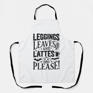 Delantal Diseño de Leggings Hojas Lattes Halloween Otoño Ca