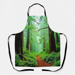 Delantal Diseño de maleza de bosque de secuoya