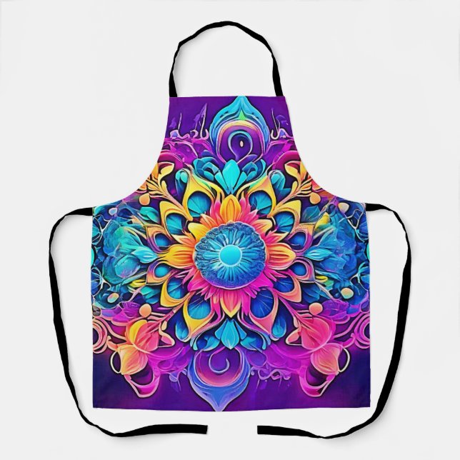 Delantal Diseño de Mandala psicodélica (Anverso)
