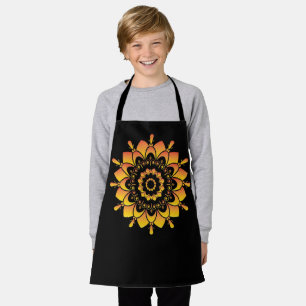 Delantal Diseño de Mandala Único Dorado