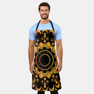 Delantal Diseño de Mandala Único Dorado-95747