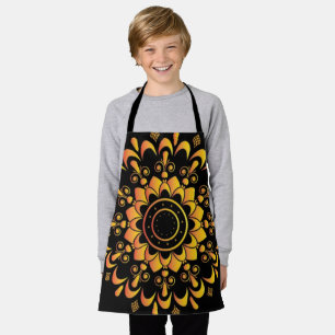 Delantal Diseño de Mandala Único Dorado-95747