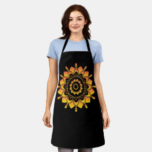 Delantal Diseño de Mandala Único Dorado-95748