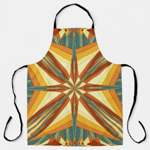 Delantal Diseño de manta india de rayos de sol dorados del