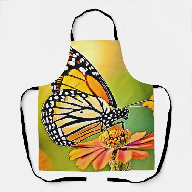 Delantal Diseño de mariposa monarca (Anverso)
